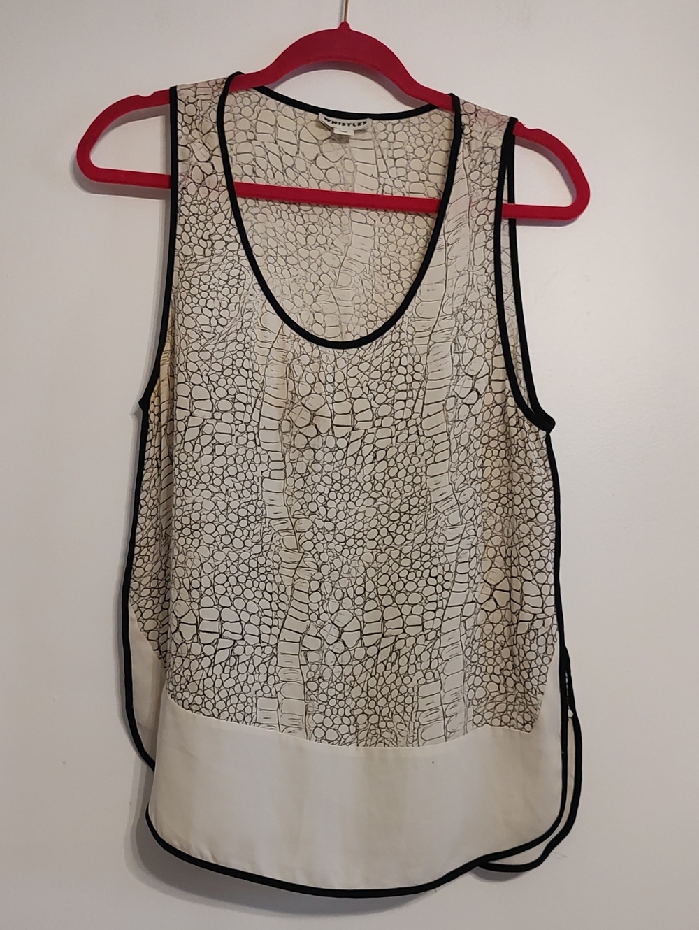 Whistles Black & Cream Printed Tank Top